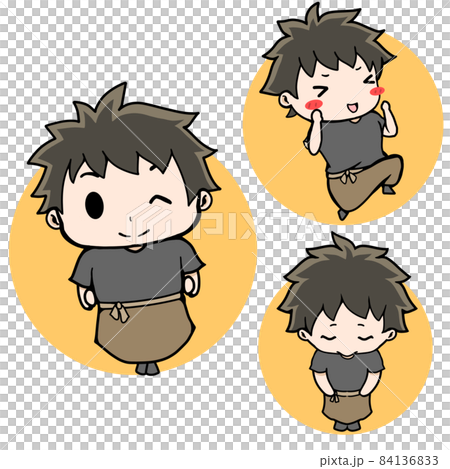 アルバイトイラスト 居酒屋の店員 男の子のイラスト素材