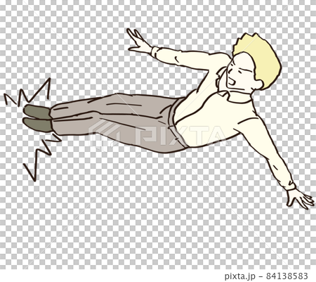 ドロップキックを決める男性 84138583