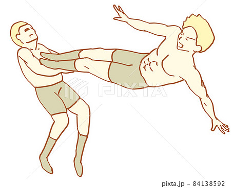 ドロップキックを決める男性 84138592