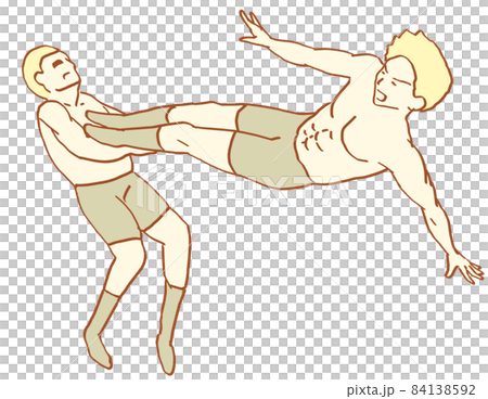 ドロップキックを決める男性 84138592