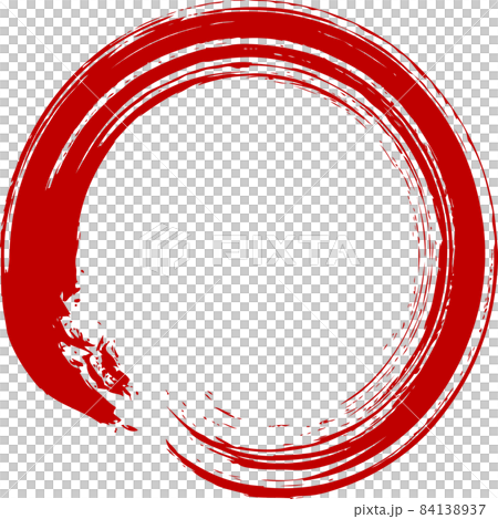 Round circle red brush letter Round circle red brush letter 84138937