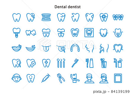 歯科 アイコン 歯医者 歯科医院 イラスト 素材 ベクター デザイン 84139199
