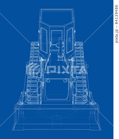 Earth mover, bulldozer. Vector rendering of 3d 84139486