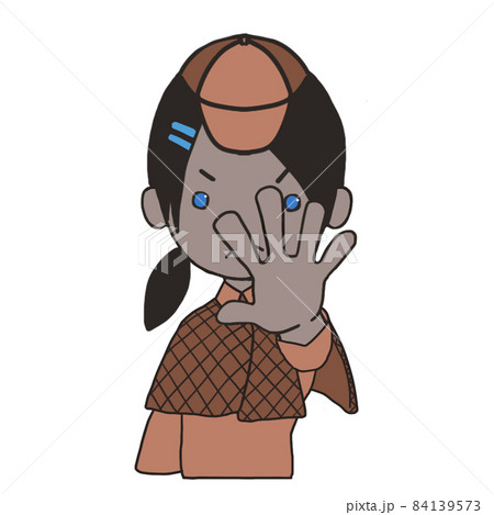 手を広げて制止する若い探偵(女2) 手を広げて制止する若い探偵(女2) 84139573