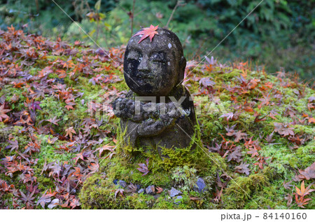 2021年錦秋の早朝に参拝した京都大原三千院の小さなお地蔵さんが可愛い 84140160