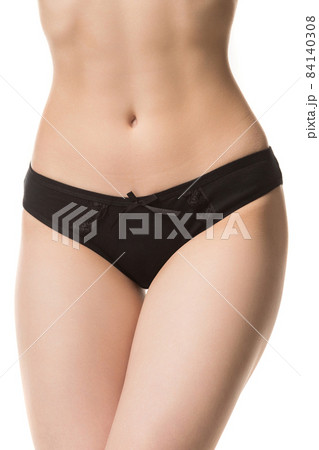 women's health concept, girl in panties on white background women's health concept, girl in panties on white background 84140308