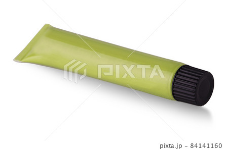 Wasabi sauce in a plastic tube with black lid isolated on white background. Wasabi sauce in a plastic tube with black lid isolated on white background. 84141160