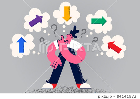 Confused man feel unsure make decision 84141972