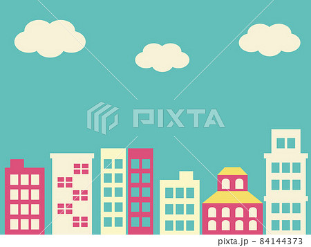 青空とカラフルな町 84144373