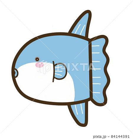 Illustration Material Sea Creatures Sunfish Stock Illustration