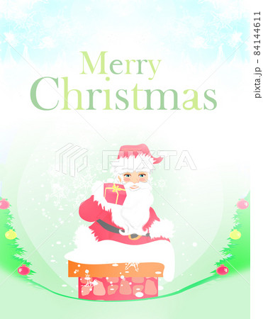 Abstract Christmas card with Santa Claus and Christmas tree 84144611