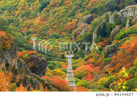 【香川県】晴天下の寒霞渓の紅葉 【香川県】晴天下の寒霞渓の紅葉 84144927