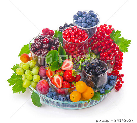 berry mix isolated on a white background berry mix isolated on a white background 84145057