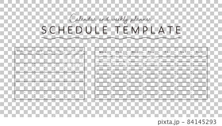 Simple schedule template set calendar weekly notebook diary plan diary Simple schedule template set calendar weekly notebook diary plan diary 84145293