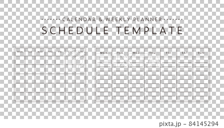 Simple schedule template set calendar weekly notebook diary plan diary Simple schedule template set calendar weekly notebook diary plan diary 84145294