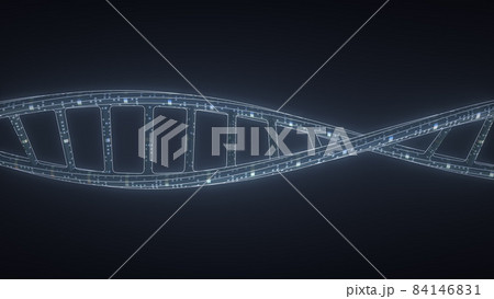 Technologic DNA molecule model made of carbon, 3D rendering 84146831