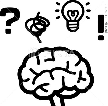 脳とクエスチョンマークや電球のアイコン 脳とクエスチョンマークや電球のアイコン 84147903