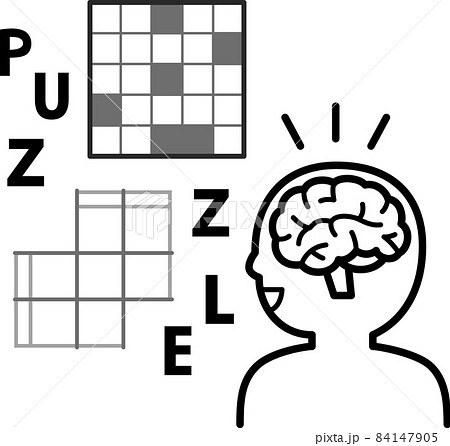 クロスワードパズル、推理パズルと脳のイメージ 84147905