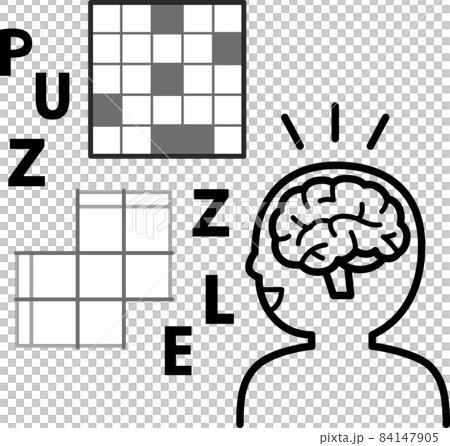 填字遊戲、推理謎題和大腦圖像 84147905