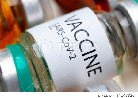 Close up photo of Vaccine Sars-cov-2 vial Close up photo of Vaccine Sars-cov-2 vial 84148826