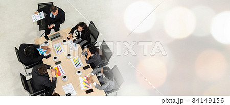 Business people group meeting shot from top view broaden view 84149156