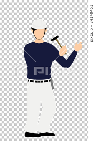 木匠擺姿勢，釘在牆上 84149451