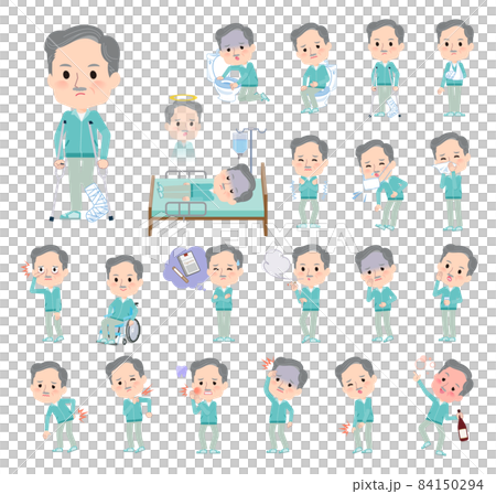 一組受傷或生病的綠松石球衣老人 一組受傷或生病的綠松石球衣老人 84150294