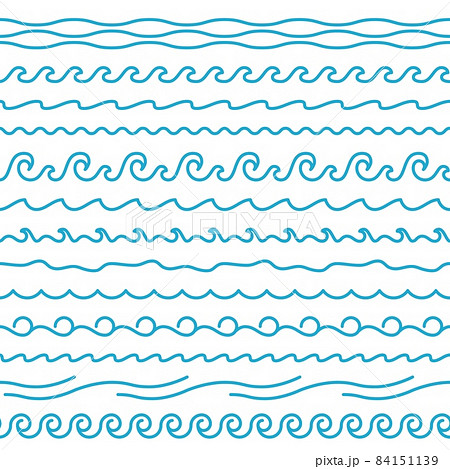 Seamless Wavy Lines Borders Smooth Curves のイラスト素材