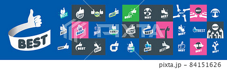 A set of vector hand icons in the form of likes 84151626