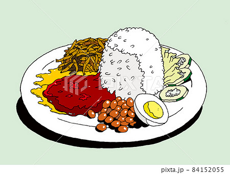 【世界の朝ごはん】マレーシアの朝食イラスト【ナシレマ】 84152055