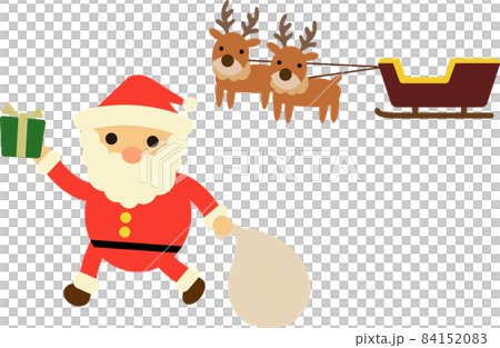 聖誕老人下雪橇並分發演示文稿 84152083
