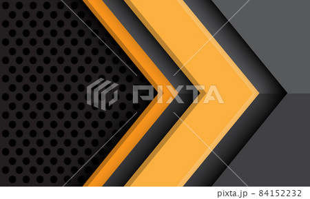 Abstract grey yellow arrow direction geometric with black circle mesh design modern futuristic technology background vector 84152232