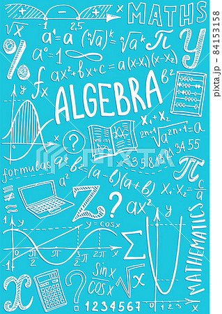 Maths symbols icon set. Algebra or mathematics subject doodle design. Education and study concept. Back to school background for notebook, not pad, sketchbook. Hand drawn illustration. Maths symbols icon set. Algebra or mathematics subject doodle design. Education and study concept. Back to school background for notebook, not pad, sketchbook. Hand drawn illustration. 84153158