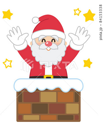 サンタクロースと煙突 クリスマスのイラスト素材 [84153338] - PIXTA