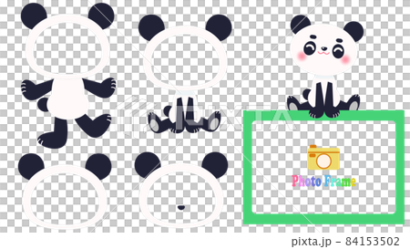 Panda face photo frame illustration set - Stock Illustration [84153502 ...