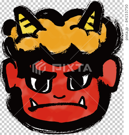 【赤鬼】の手描き筆描き和風イラスト 84153750