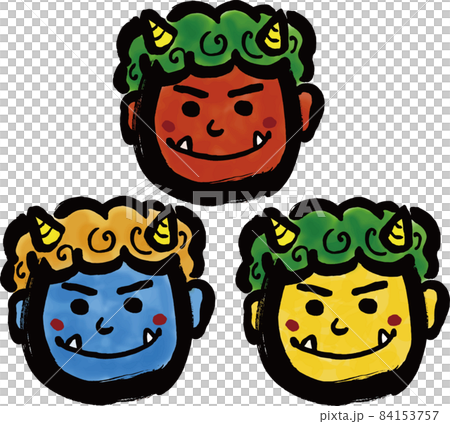 [Red demon, blue demon and yellow demon] hand-painted Japanese-style illustration 84153757