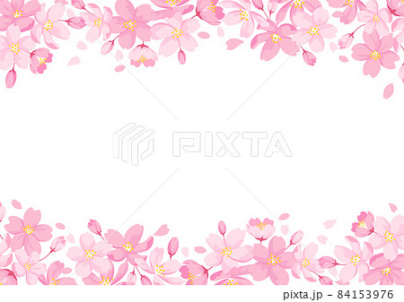 桜の花の装飾フレーム 背景イラスト デザイン用のベクター素材 桜の花の装飾フレーム 背景イラスト デザイン用のベクター素材 84153976