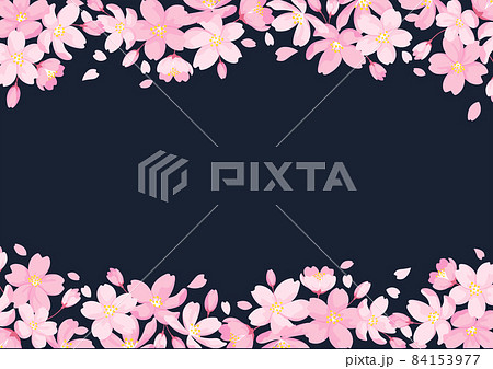 桜の花の装飾フレーム　背景イラスト　デザイン用のベクター素材 84153977