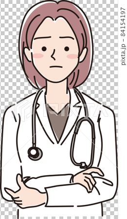 女性医師_カラー_腕組みをする 84154197