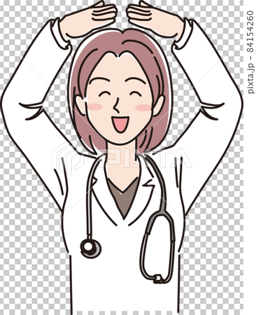 女性医師_カラー_丸を出す 女性医師_カラー_丸を出す 84154260