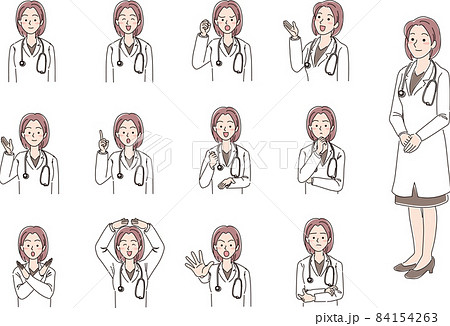 女性医師_カラー_セット 女性医師_カラー_セット 84154263