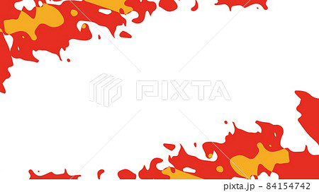シンプルなエフェクト風の炎のフレーム 赤 イラスト素材 16 9のイラスト素材