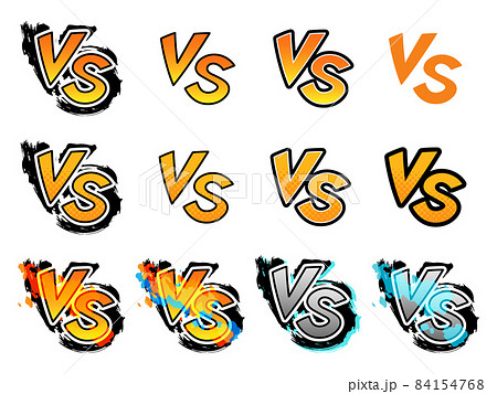 バトル_VSの文字のイラスト素材セット_対決_ロゴのイラスト素材 [84154768] - PIXTA