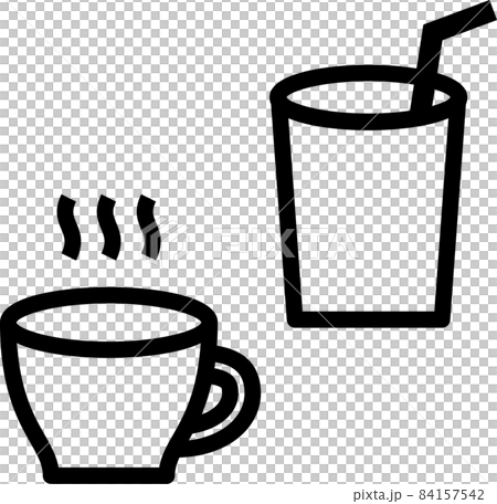 熱飲和冰飲圖標 熱飲和冰飲圖標 84157542