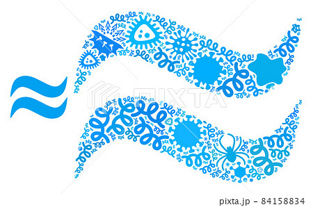 Composition Water Waves Icon of Infection Microbes Composition Water Waves Icon of Infection Microbes 84158834