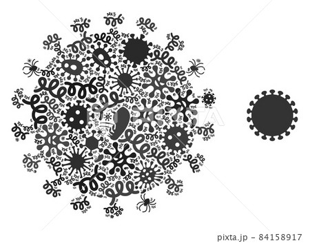 Mosaic Virus Shell Icon of Flu Pathogens Mosaic Virus Shell Icon of Flu Pathogens 84158917
