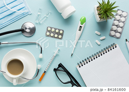 medical equipments including spectacles medicines desk. High quality beautiful photo concept medical equipments including spectacles medicines desk. High quality beautiful photo concept 84161600