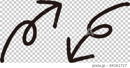 A simple pen-written curling arrow 84161727