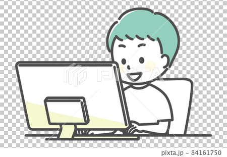 パソコンをする男の子 84161750